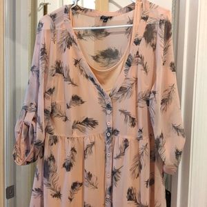 TORRID Peach feather dress